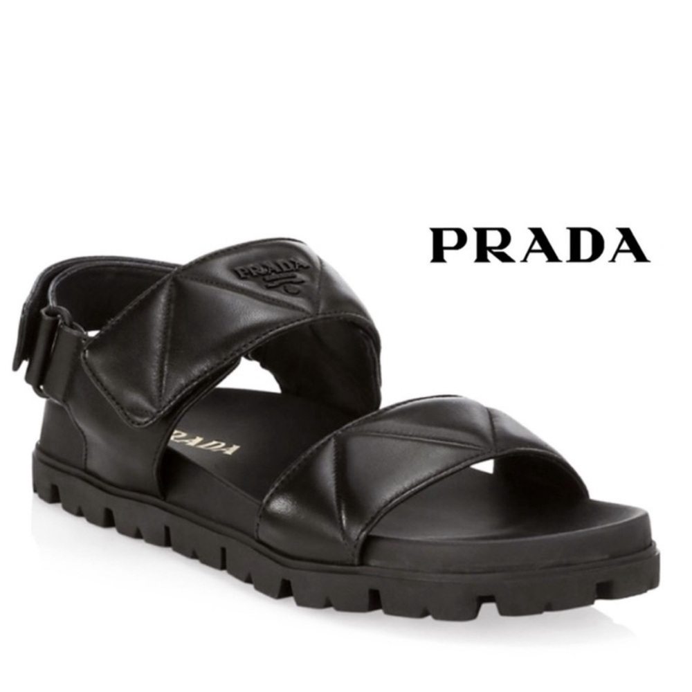 Prada padded leather sports sandals